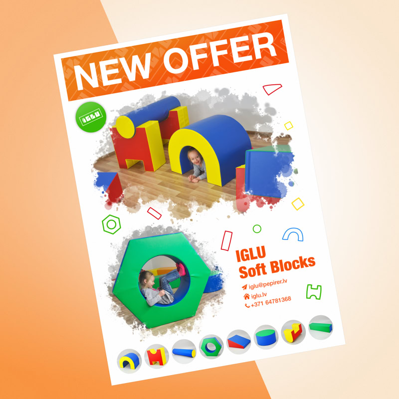 Zīmola IGLU Soft Blocks flajeris - New offer.